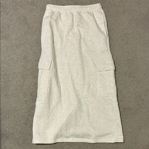 Cream beige polyester long skirt